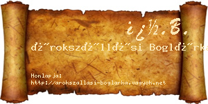 Árokszállási Boglárka névjegykártya